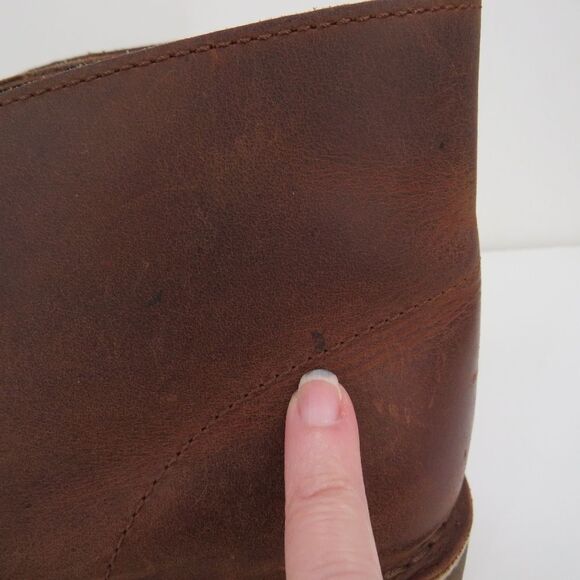 Clarks Mens Size 10M Bushacre Chukka Chestnut Brown Leather Classic Boots - Picture 8 of 15